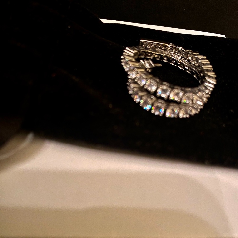 Cubic Zirconia Stainless Steel Ladies Classic Tennis Bracelet